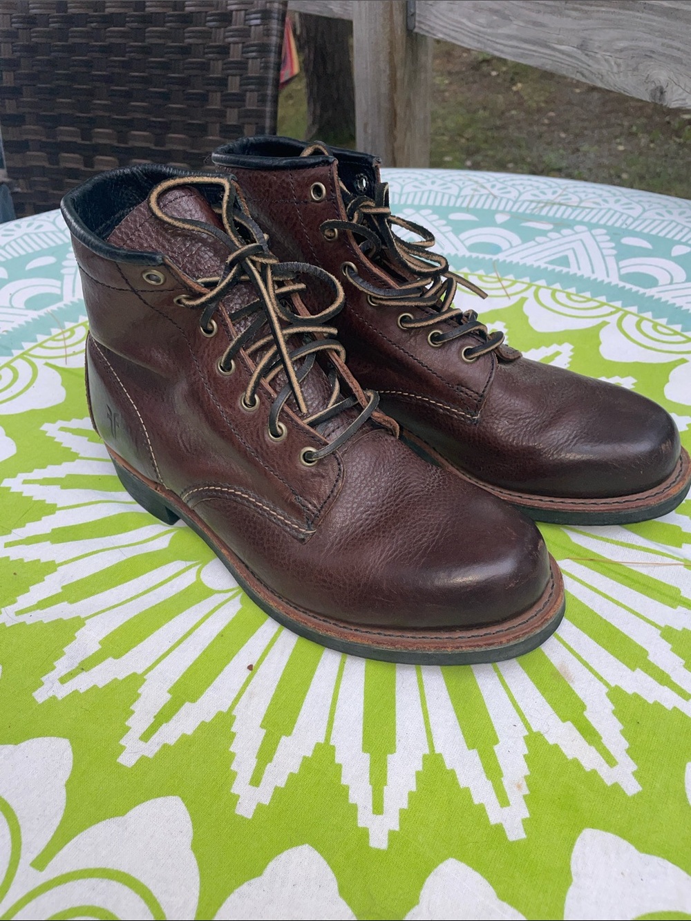 FRYE ARKANSAS LACE UP ANKLE MOTO BOOTS 🥾 SIZE 7.5 MADE IN USA
